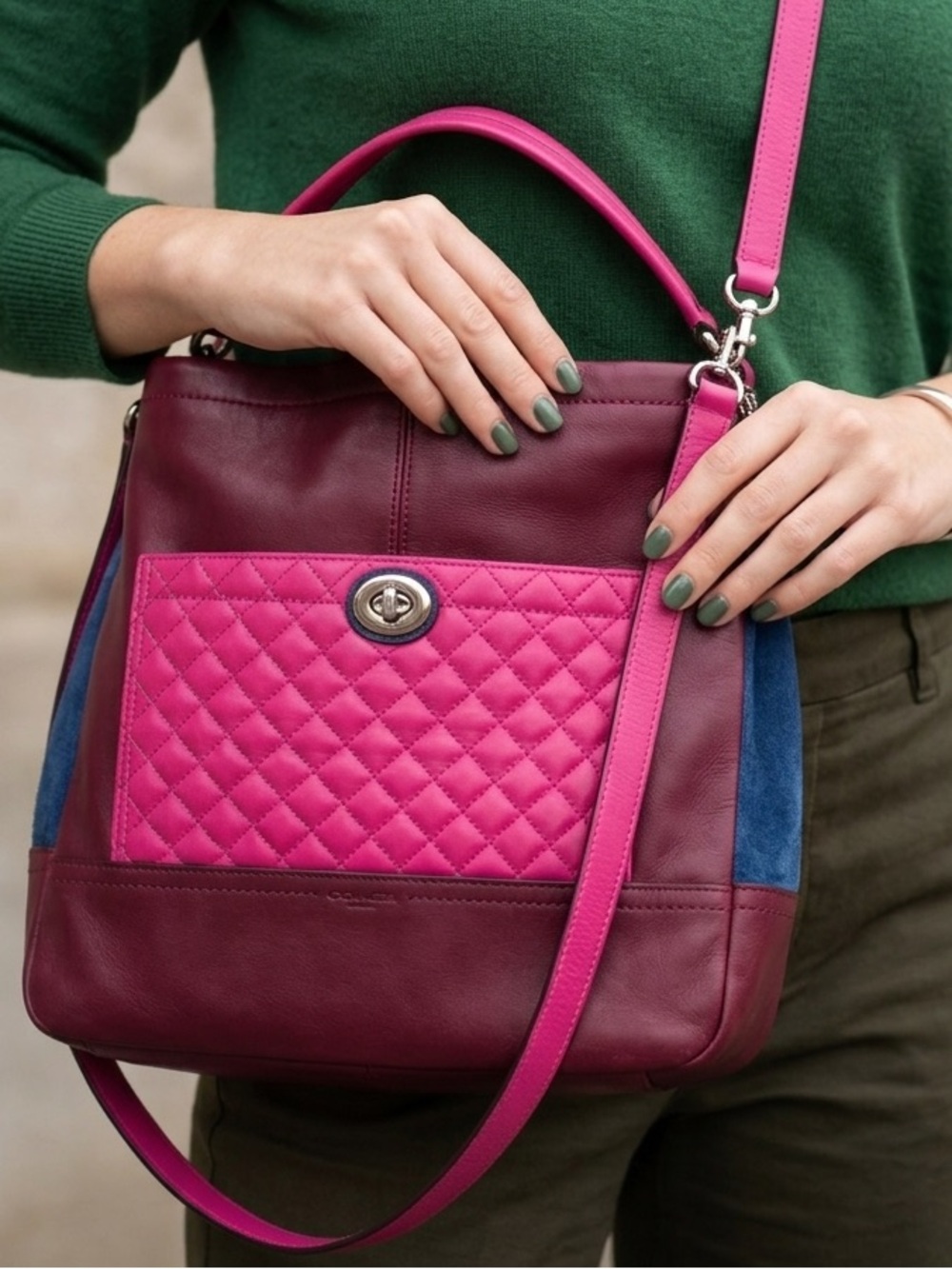 COACH Leather Bag with Crossbody Strap